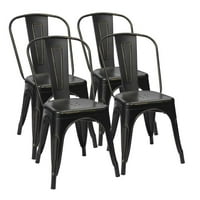 Set Lacoo de scaun de luat masa din Metal utilizare Interior-Exterior stivuibil scaun clasic Trattoria Chic Dining Bistro Cafe