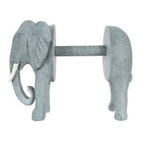 Țesute căi rășină elefant în formă de prosop de hârtie în gri, 17.25 5.75 9