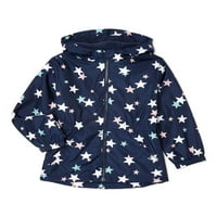 Jachetă de ploaie Wonder Nation Girls cu glugă, mărimi 4 - & Plus