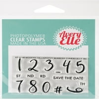 Avery Elle Clear Stamp Set 2 X3 - Numere Moderne De Caligrafie