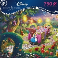 Ceaso 750-Bucata Thomas Kinkade Disney Colectia Mad Hatter Tea Party Centralizare Jigsaw Puzzle