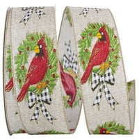 Hârtie Crăciun Cardinal panglică, Natural & Multicolor, 2.5 în 20yd, 1 pachet