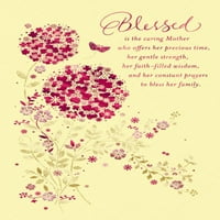 Carte de Ziua Mamei religioase Hallmark Dayspring pentru mama-Yel Bkgd Pnk Flwrs Fol