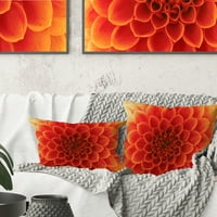Petale de flori abstracte Designart Orange - pernă de aruncare florală-16x16