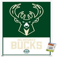 Milwaukee Bucks-Poster de perete cu logo-ul cu Pushpins, 22.375 34