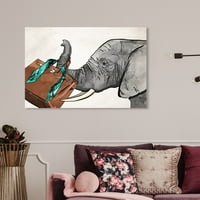 Wynwood Studio animale Wall Art Canvas printuri 'moda elefant' Zoo și animale sălbatice-gri, maro