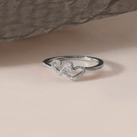 Imperial 1 8CT TDW diamant Twin inima inel în aur alb 10k