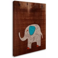 Marcă comercială Fine Art Elephant on Wood Canvas Art de Nicole Dietz