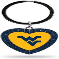 West Virginia Mountaineers NCAA stras inima colorate Breloc, Marina, în lungime