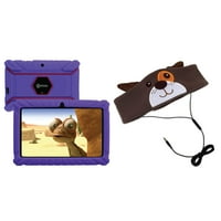 Contixo V8-tabletă Purple Kids cu stocare GB și căști din lână H1-Dog Kid