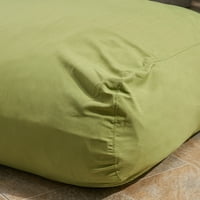 Cecelia în aer liber Rezistent la apă Fabric 6 ' 3 ' șezlong fasole sac și 18 arunca perne Set, Verde