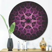 Designart 'Abstract Purple Thorn Flower Shape' Ceas De Perete Modern Din Lemn