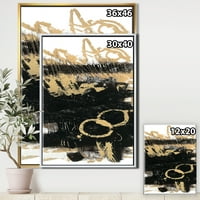 Designart 'Gold And Black drift III' Modern Glam Framed Canvas