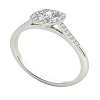 Imperial Diamond Carat T. W. diamant single Halo 10kt aur alb inel de logodna