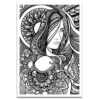 Afiș De Artă Pentru Portrete Clasice Contemporane Lady Mandala Clear, 13 19