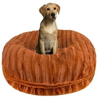 Bessie și Barnie Signature Sahara Luxury Extra Plush Fau Fur Bagel Pet Dog Bed