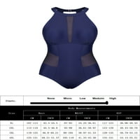 Chama Plus Dimensiune un Halter costum de baie pentru femei Cutout burtă control Talie mare costum de baie