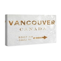 Wynwood Studio Cities și Skylines Wall Art Canvas printuri 'Vancouver Road Sign' orașe din America de Nord-Aur, Alb