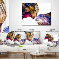 Designart floare fractală perfectă în roz deschis - pernă florală-12x20