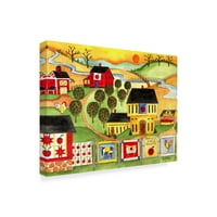 Marcă comercială Artă Plastică 'Sunrise Farm Apple Quilts Sale' artă pe pânză de Cheryl Bartley