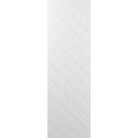 Ekena Millwork 15 W 77 h true Fit PVC diagonală șipcă stil Modern fix Mount obloane, Alb