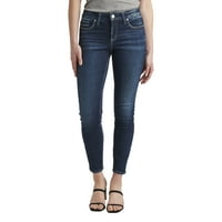 Silver Jeans Co. Blugi Skinny Elyse Mid Rise pentru femei, dimensiuni talie 24-36