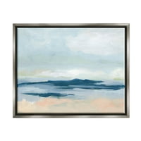 Stupell Industries Abstract noros Ocean peisaj pictura luciu Gri plutitoare înrămate panza imprimare arta de perete, Design de iunie Erica Vess