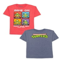 Teenage Mutant Ninja Turtles Boys Gamer Și Tricou Grafic Cu Logo Retro, Pachet 2, Dimensiuni 4-18
