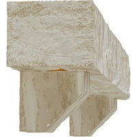 Ekena Millwork 8 H 8 D 48 W Riverwood Fau lemn semineu Mantel Kit cu Ashford Corbels, alb spălate