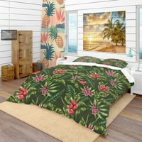 Set De Huse De Plapumă Tropicală Designart 'Model Floral'