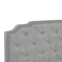Cadru de pat complet Kadyn cu tăblie, cadru de pat tapițat din material textil de dimensiuni mari, fundație pentru saltele cu