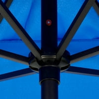 Astella 9 ' Umbrelă de piață din Oțel cu înclinare Push în poliester Pacific Blue
