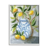 Stupell Industries Lemon pomi fructiferi vaza Ornate încă de viață pictura, 14, Design de Molly Susan Strong