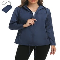 Chama Hooded Zip fata jacheta pentru femei Packable culoare bloc Windbreaker lighweight haina