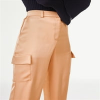 Pantaloni Cargo conici din satin Scoop pentru femei, dimensiuni XS-XXL