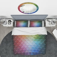Designart 'Rainbow Triunghiular Geometry' Set De Huse De Plapumă Moderne Și Contemporane