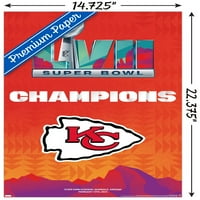 Kansas City Chiefs-afiș de perete cu logo-ul echipei Super Bowl LVII, 14.725 22.375