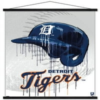 Detroit Tigers-Poster de perete cu cască de picurare cu cadru Magnetic, 22.375 34