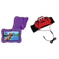 Contixo V9-tabletă Purple Kids cu stocare GB și căști din lână H1-Crab Kid