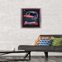 Atlanta Braves-Poster De Perete Cu Cască Neon, 14.725 22.375 Încadrat