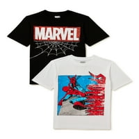 Marvel Spider-Man Boys tricou grafic cu mânecă scurtă, pachet 2, dimensiuni XS-XXL