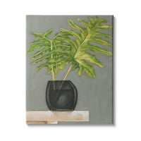 Pereche de palmieri cu frunze despicate Stupell Industries în pictură de masă cu vază, 48, Design de Jennifer Goldberger 