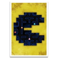 Visionary Prints' Classic Arcade Game ' Gamer Wall Art - negru și galben Modern Contemporan Poster Print
