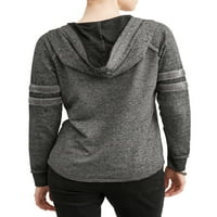 Fără limite Juniors ' burnout grafic V-neck pulover varsity stripe hoodie