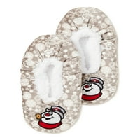 Frosty Snowman femei Fuzzy vacanță Papuci șosete, 1-Pack
