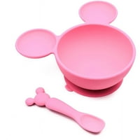 Bumkins Disney castron și lingură de aspirație din silicon pentru Bebeluși, Minnie Mouse