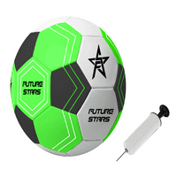 Future Stars Super-Star Soccer Ball & Pump-Size-verde și negru-proiectat pentru toți jucătorii 1 + Unisex