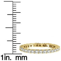 14K aur galben ct TDW diamant eternitate trupa inel