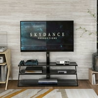 LivEditor pivotant podea 3 straturi de sticlă Universal TV Stand cu montare, înălțime și unghi reglabil pentru cele mai multe