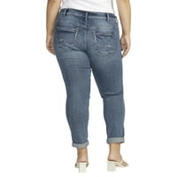 Silver Jeans Co. Plus Dimensiune Prietena La Mijlocul Naștere Slim Picior Blugi Talie Dimensiuni 12-24